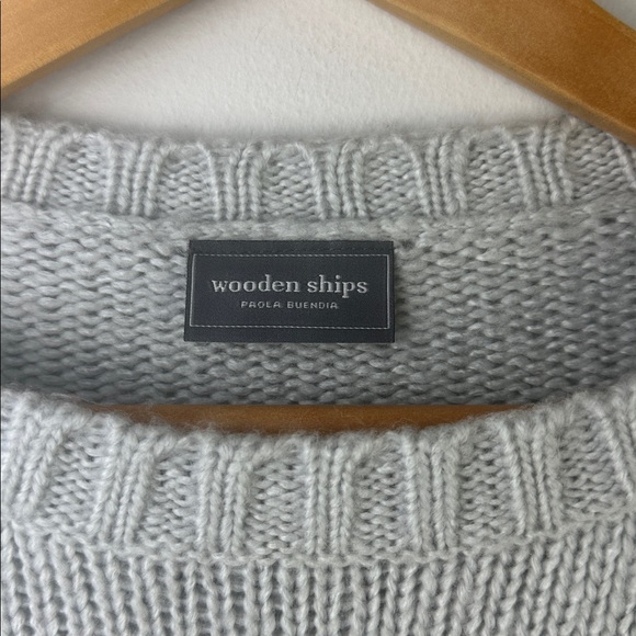 Wooden Ships Leopard Star Crewneck Sweater Mohair Wool Blend S/M Oversized Gray - Picture 15 of 16